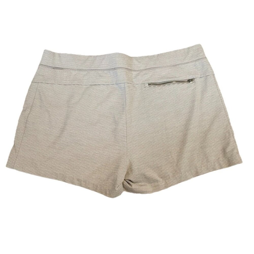 Athleta Striped Gray White Pull String Pull On Sh… - image 3
